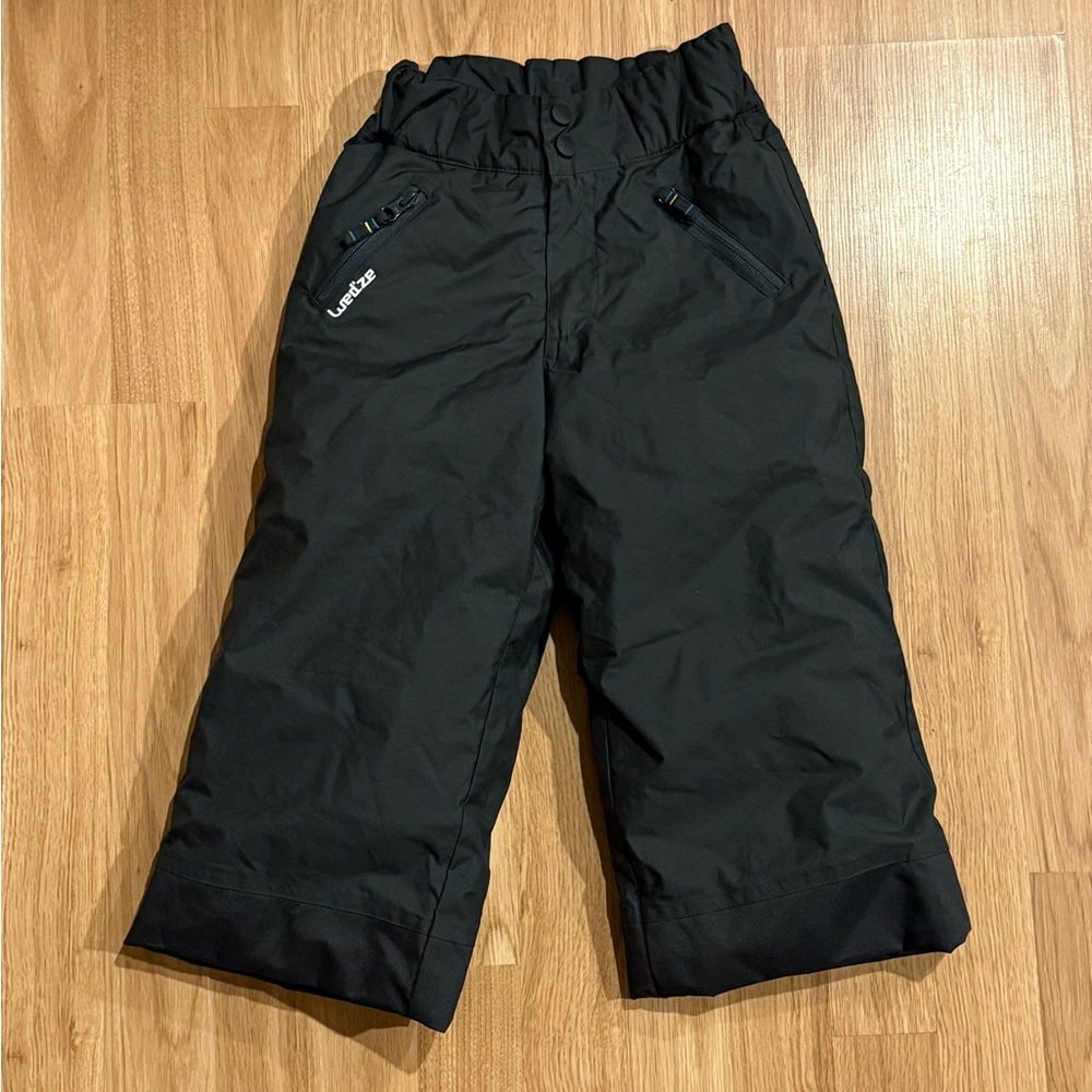 EUC Wed'ze by Decathlon Kid’s Black Waterproof Snow Pants - Size 4